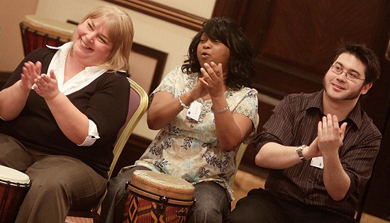 Photo of a drumming event