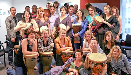 Photo of a team building activity